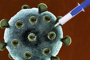 Microorganisms Gallery: Viral vaccine, conceptual artwork F007 / 8511