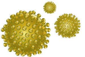 Microorganisms Gallery: Virus particles, artwork F007 / 8503