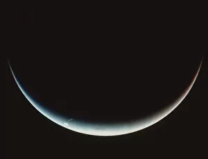 Images Dated 5th September 1989: Voyager II image of a crescent Neptune