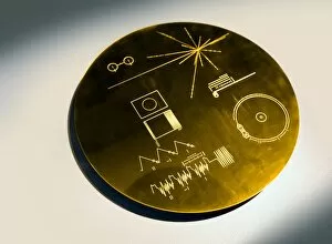 Voyager 1 Collection: Voyager spacecraft plaque, artwork