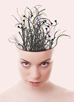 Cybernetic Gallery: Wired brain, conceptual artwork C013 / 9505