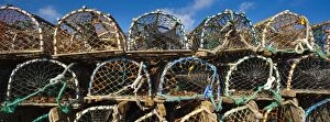 Images Dated 27th March 2011: England. Northumberland, Craster. Stack of lobster traps or lobster pots