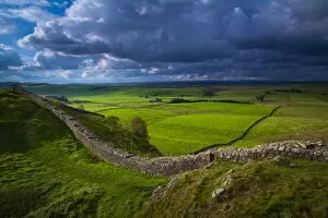 Images Dated 30th September 2010: England, Northumberland, Northumberland National Park. A well preserved stretch of Hadrians Wall