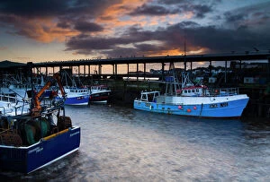 Sustainable Gallery: England, Tyne and Wear, North Shields. Dawn at the North Shields Fish Quay near the mouth of