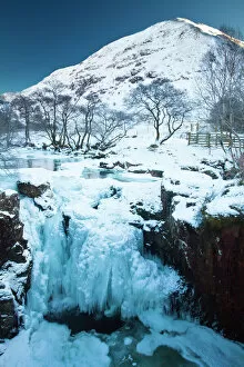 Frost Gallery: Scotland, Scottish Highlands, Glen Nevis. The frozen Lower Falls located Glen Nevis under
