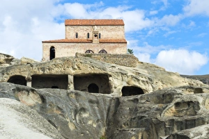 The 10th century Christian Princes Basilica overlooking Uplistsikhe, the Lords fortress The 10th century Christian Princes Basilica overlooking Uplistsikhe, the Lords fortress