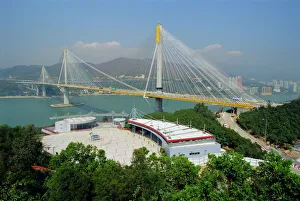 Chinese Gallery: The 1177m cable stayed Ting Kau Bridge linking the northwest New Territories