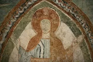 Images Dated 23rd August 2006: A 12th century Romanesque fresco depicting Jesus Christ, St