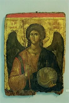 Indoor Collection: A 14th century icon of Archangel Michael in the Byzantine