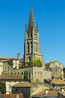 The 53 metre bell tower of the 13th century church in this historic town and famous The 53 metre bell tower of the 13th century church in this historic town and famous