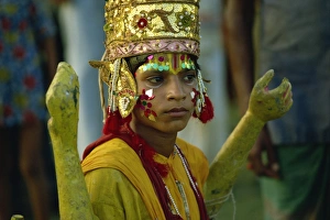 Actor in the Ramlilla, the stage play of the Hindu epic the Ramayana, Varanasi Actor in the Ramlilla, the stage play of the Hindu epic the Ramayana, Varanasi
