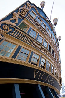 Portsmouth Gallery: Admiral Nelsons ship, HMS Victory, Portsmouth Historic Docks, Portsmouth, Hampshire, England