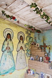 Adobe Mission interior, De Grazia Gallery in the Sun, Tucson, Arizona, United States of America