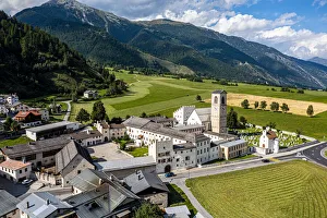Aerial of the Benedictine Convent of St. John in Mustair, UNESCO World Heritage Site Aerial of the Benedictine Convent of St. John in Mustair, UNESCO World Heritage Site