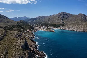 Aerial of Cala Sant Vicenc, Mallorca (Majorca), Balearic Islands, Spain, Mediterranean Aerial of Cala Sant Vicenc, Mallorca (Majorca), Balearic Islands, Spain, Mediterranean