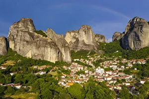 Greece Gallery: Aerial by drone of the village of Kastraki in the huge rocks of the UNESCO World Heritage
