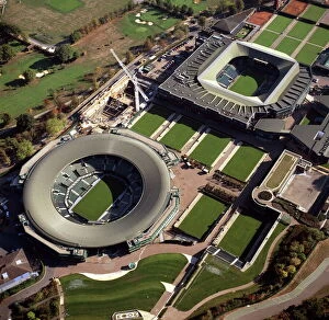 Tennis Gallery: Aerial image of Centre Court and Number 1 Court, All-England Club (All England Lawn Tennis