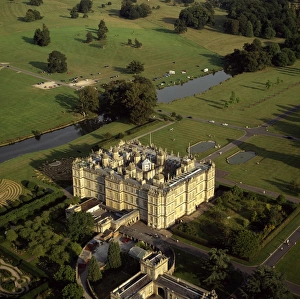 Aerial image of Longleat, an English country house, Horningsham, near Warminster Aerial image of Longleat, an English country house, Horningsham, near Warminster