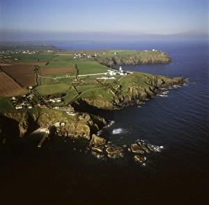 Aerial image of Polpeor Cove, Lizard Point, most southerly tip of Great Britain