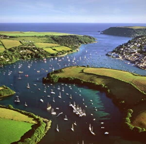 Boats Gallery: Aerial image of Salcombe and East Portlemouth, Kingsbridge Estuary, Devon