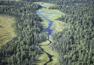 Images Dated 13th June 2008: Aerial of river, Denali National Park, Alaska, United States of America, North America
