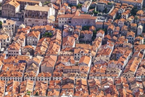 Aerial rooftop view of Dubrovnik Old Town, UNESCO World Heritage Site, Dubrovnik Aerial rooftop view of Dubrovnik Old Town, UNESCO World Heritage Site, Dubrovnik