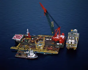 Aerial of the Union oil platform in the Erewan field Aerial of the Union oil platform in the Erewan field