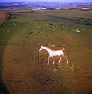 Aerial view of Alton Barnes White Horse, Alton Barnes, Wiltshire, England Aerial view of Alton Barnes White Horse, Alton Barnes, Wiltshire, England