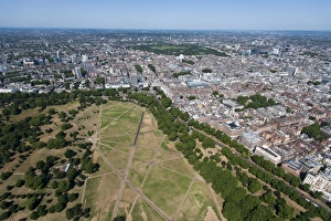 Aerial view of Hyde Park and London, England, United Kingdom, Europe Aerial view of Hyde Park and London, England, United Kingdom, Europe