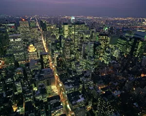 America Gallery: Aerial view at night of the city lights taken from the Empire State building