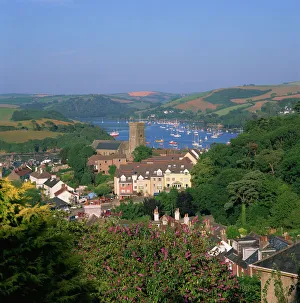 Aerial view over Salcombe, Devon, England, United Kingdom, Europe Aerial view over Salcombe, Devon, England, United Kingdom, Europe