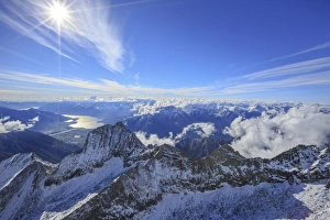 Aerial view of Sasso Manduino and Lake Como in the background, Val Dei Ratti, Chiavenna Valley Aerial view of Sasso Manduino and Lake Como in the background, Val Dei Ratti, Chiavenna Valley