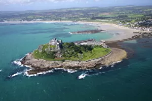 Images Dated 21st June 2011: Aerial view of St. Michaels Mount, Penzance, Lands End Peninsula, West Penwith