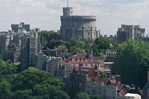 Defense Collection: Aerial view, Windsor Castle, Windsor, Berkshire, England, United Kingdom, Europe