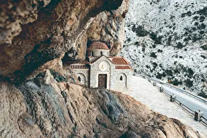 Agios Nikolaos Orthodox church carved into rocks in Kotsifou gorge, Crete island Agios Nikolaos Orthodox church carved into rocks in Kotsifou gorge, Crete island
