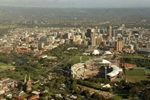 Adelaide Collection: Air view of downtown Adelaide, South Australia, Australia, Pacific