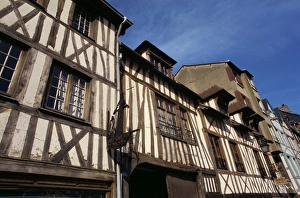 Aitre Saint Maclou, a 16th century charnel house, typical of the half timbered houses in Aitre Saint Maclou, a 16th century charnel house, typical of the half timbered houses in