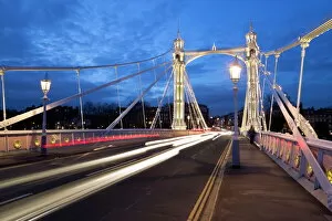 Blur Gallery: Albert Bridge at night, Chelsea, London, England, United Kingdom, Europe