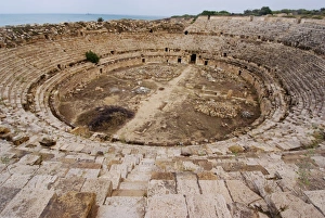 Amphitheatre, Roman ruins, Leptis Magna, UNESCO World Heritage Site, Libya Amphitheatre, Roman ruins, Leptis Magna, UNESCO World Heritage Site, Libya