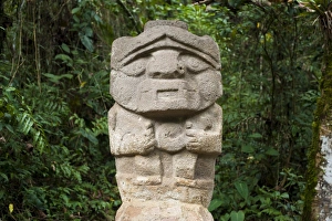 An ancient pre-Columbian stone carving at San Agustin, UNESCO World Heritage Site An ancient pre-Columbian stone carving at San Agustin, UNESCO World Heritage Site