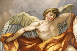 Angel in dome fresco by Johann Michael Rottmayr, Karlskirche (St Angel in dome fresco by Johann Michael Rottmayr, Karlskirche (St