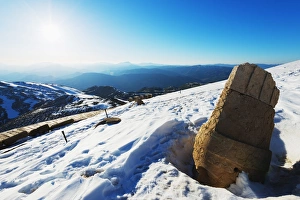 Antiochos Sanctuary, western terrace at sunset, Nemrut Dagi (Mount Nemrut), UNESCO Antiochos Sanctuary, western terrace at sunset, Nemrut Dagi (Mount Nemrut), UNESCO