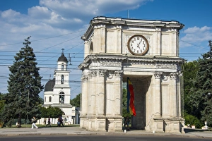 Arc de triomphe before the Nativity cathedral in the center of Chisinau capital of Arc de triomphe before the Nativity cathedral in the center of Chisinau capital of