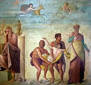 Museums Collection: Artemis sends a deer to spare the sacrifice of Iphigenia, House of Tragic Poet from Pompeii