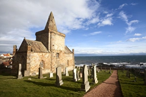 St Monans Gallery: The Auld Kirk and Kirkyard on the Fife Coast at St. Monans, Fife, Scotland, United Kingdom
