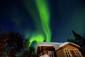 Related Images Collection: Aurora Borealis (the Northern Lights) over Kakslauttanen Igloo West Village, Saariselka
