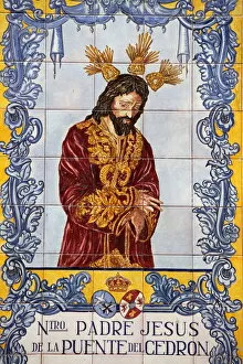 Images Dated 3rd April 2011: Azulejo tilework panel on Plaza de San Francisco, Malaga, Andalucia, Spain, Europe