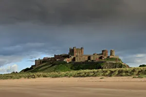 English Culture Gallery: Bamburgh Castle and beach near Lindisfarne, Northumberland, England, United Kingdom