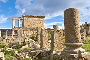 Basilica and Temple des Septimes at the Roman ruins of Djemila, UNESCO World Heritage Site Basilica and Temple des Septimes at the Roman ruins of Djemila, UNESCO World Heritage Site