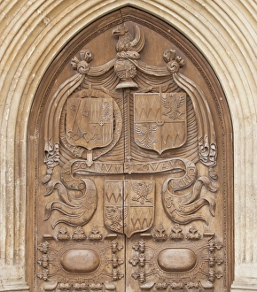 Bath Gallery: Detail of Bath Abbey door, Bath, UNESCO World Heritage Site, Somerset, England